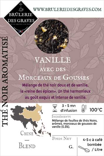 Thé Noir Aromatisé - Vanille avec morceaux
