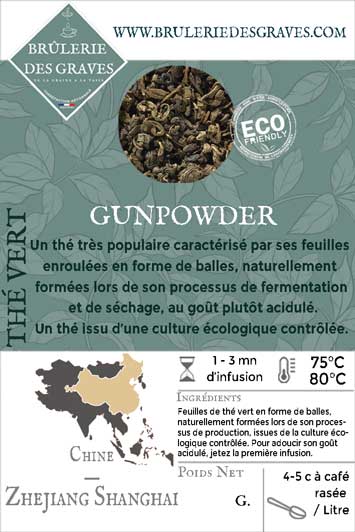 Thé Vert - Chine - Gunpowder Bio