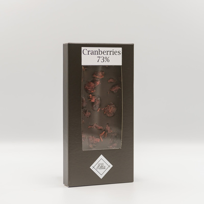 Tablette Gourmande noir 73% Cranberries - 80g
