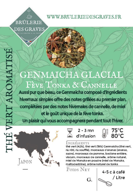 Thé Vert aromatisé Genmaicha glacial Fève Tonka & Cannelle