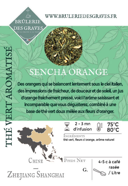 Thé Vert aromatisé Chine Sencha Orange
